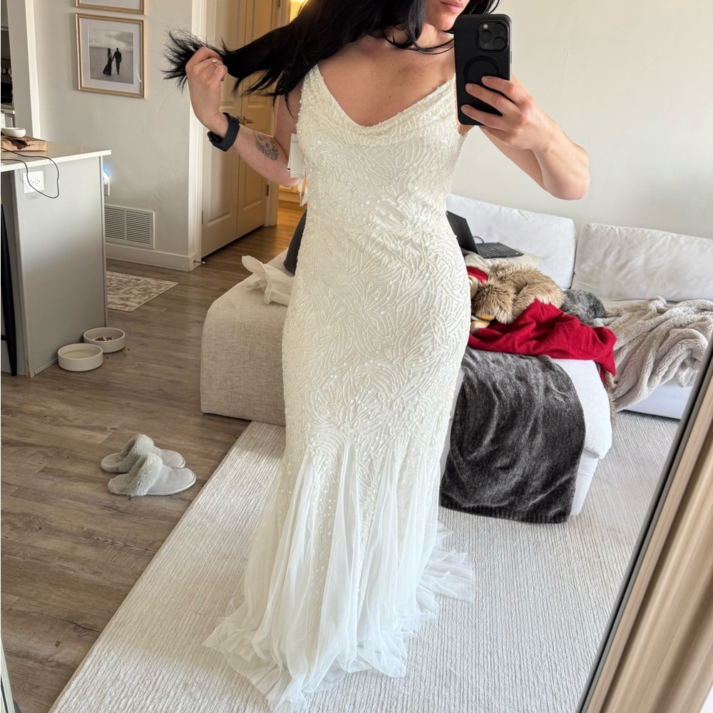 NWT White Beaded Wedding Gown